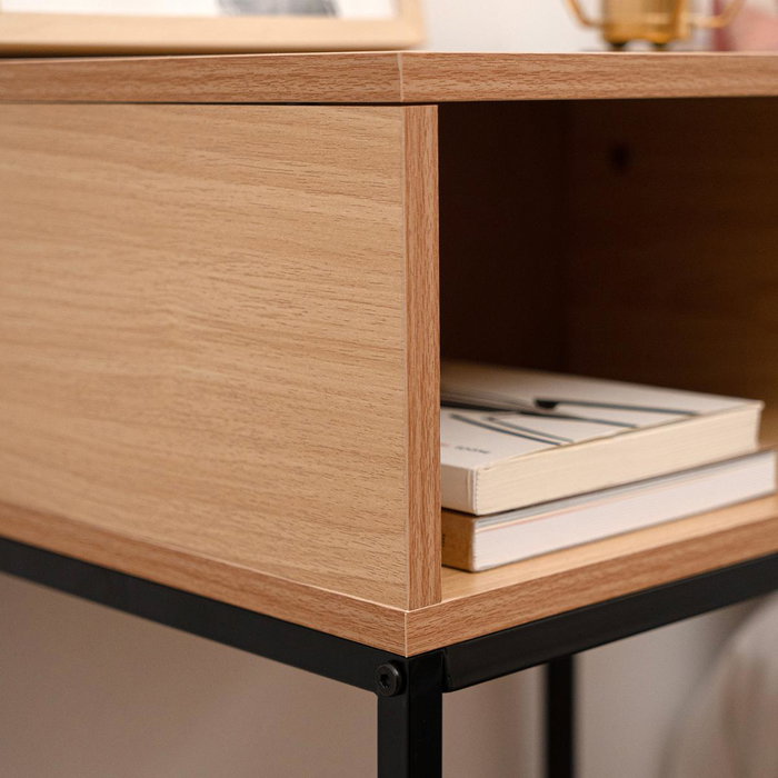 Mesilla Mdf Natural y Patas de Acero Moa Vinthera 40x30x68 cm (2 Unidades) Mesilla Mdf Natural y Patas de Acero Moa Vinthera 40x30x68 cm (2 Unidades)