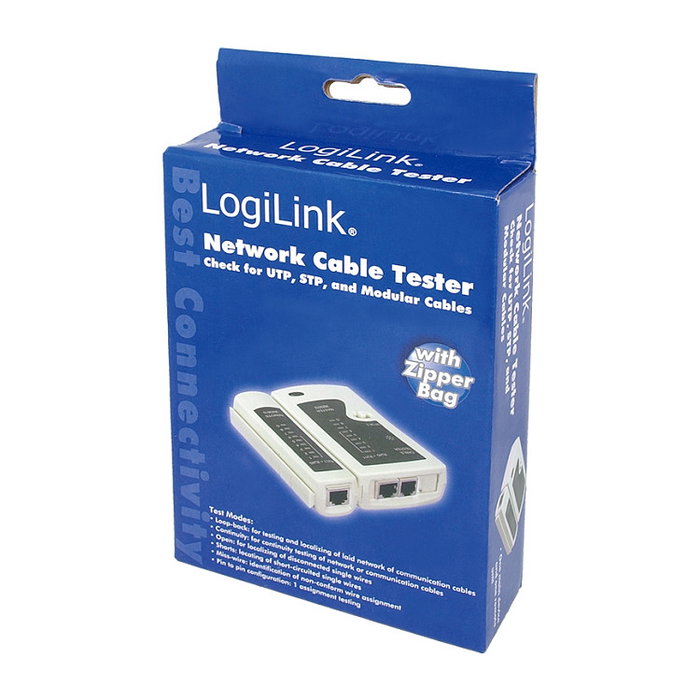 LogiLink Probador de cables RJ11, RJ12 y RJ45 con unidad remota