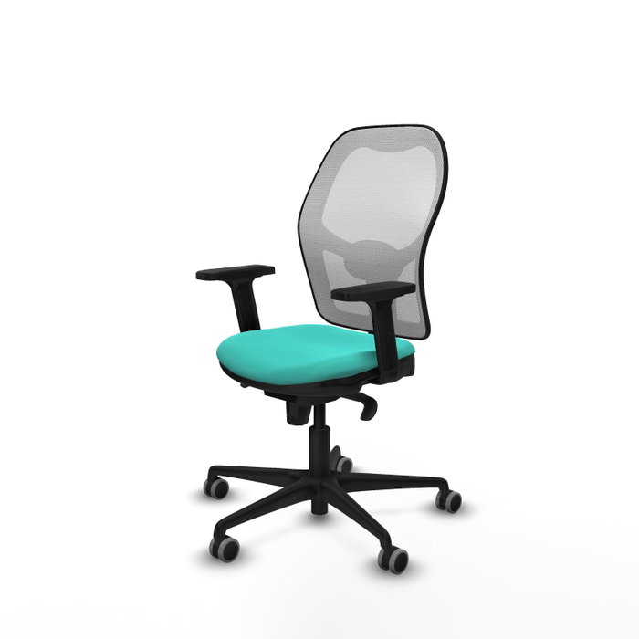 PIQUERAS Y CRESPO Silla de oficina Jorquera con mecanismo Sincro, Turquesa y Blanco