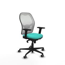 PIQUERAS Y CRESPO Silla de oficina Jorquera con mecanismo Sincro, Turquesa y Blanco