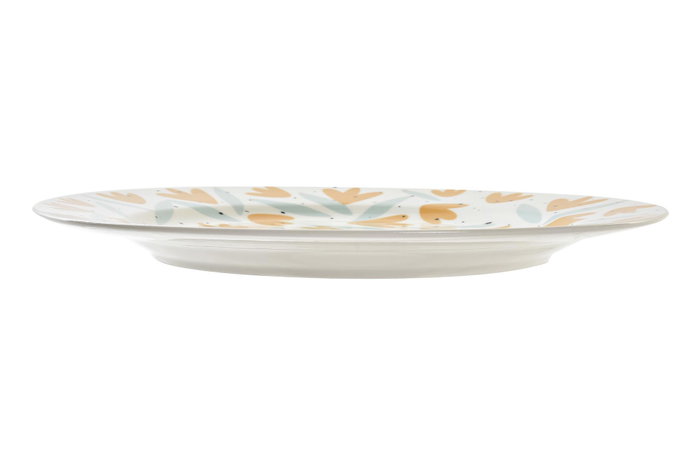 DKD Home Decor Platos Llanos de Porcelana Flores Shengda, Surtido de 4 Diseños