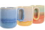 DKD Home Decor Juego de Tazas de Porcelana Esmaltada 400ml Surtido