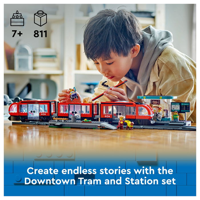 LEGO 60423 City Tranvía y Estación del Centro, Juego de Construcción, 811 Piezas, 7+ Años LEGO 60423 City Tranvía y Estación del Centro, Juego de Construcción, 811 Piezas, 7+ Años