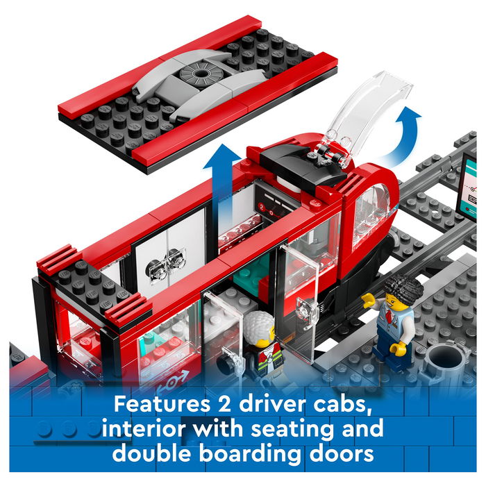 LEGO 60423 City Tranvía y Estación del Centro, Juego de Construcción, 811 Piezas, 7+ Años LEGO 60423 City Tranvía y Estación del Centro, Juego de Construcción, 811 Piezas, 7+ Años