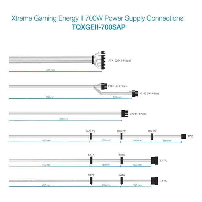 Tooq Fuente de Alimentación Gaming XGE II 700W 80 PLUS Bronze Negro