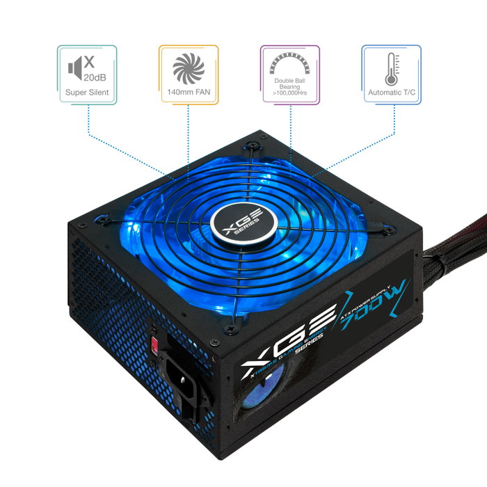 Tooq Fuente de Alimentación Gaming XGE II 700W 80 PLUS Bronze Negro