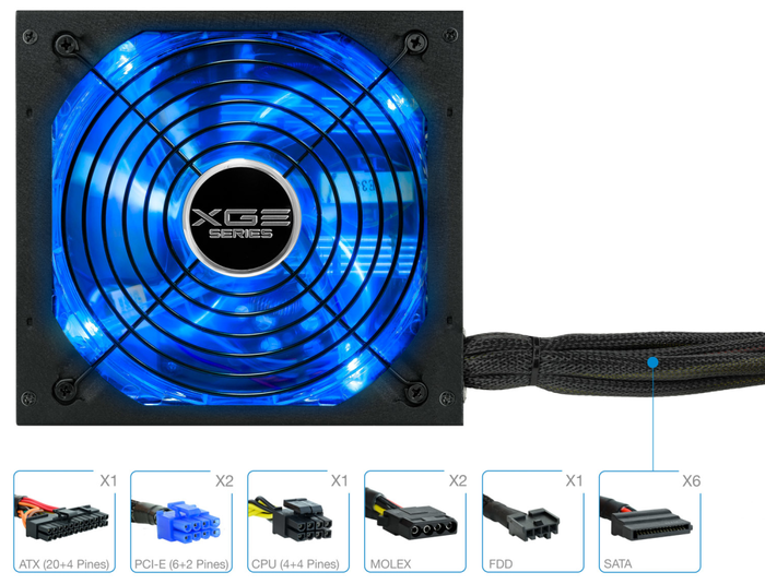 Tooq Fuente de Alimentación Gaming XGE II 700W 80 PLUS Bronze Negro