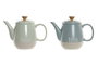 DKD Home Decor Pasteles lianfeng Tetera Verde Menta y Azul Gres 12 x 16.5 x 22.5 cm (2 Unidades)