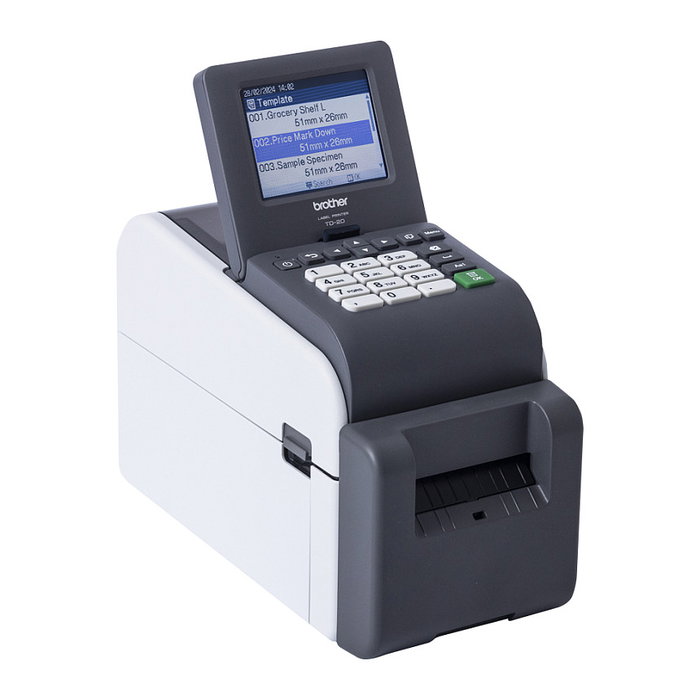 Brother TD-2320DSA300 Impresora de etiquetas térmica directa 300 dpi con pantalla táctil y conectividad USB/Serie/LAN