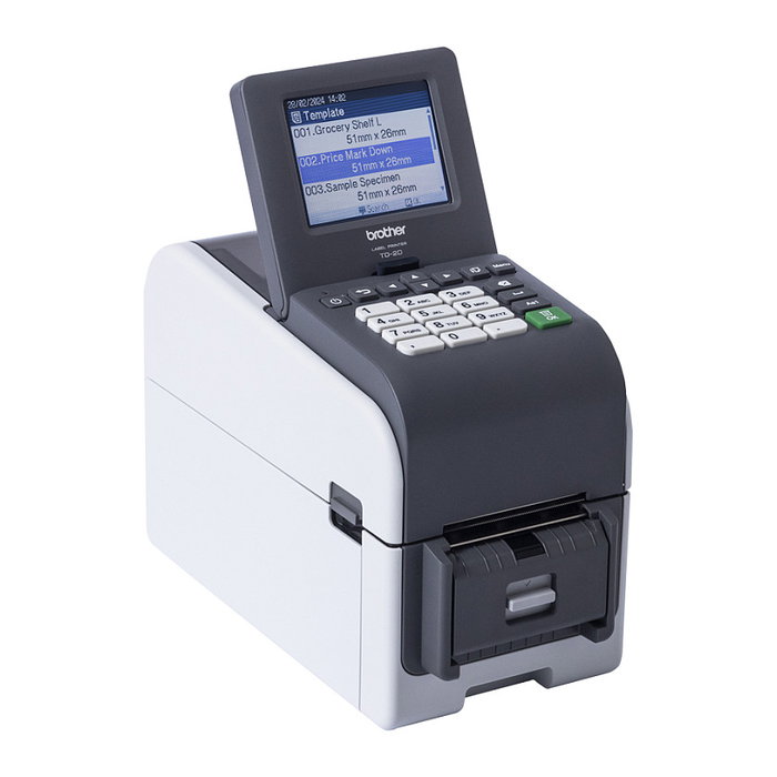 Brother TD-2320DSA300 Impresora de etiquetas térmica directa 300 dpi con pantalla táctil y conectividad USB/Serie/LAN