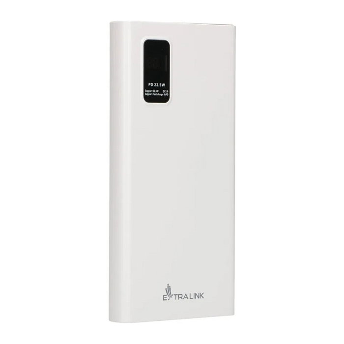 Extralink EPB-067W Powerbank 10000mAh Blanco, Carga Rápida, USB-C