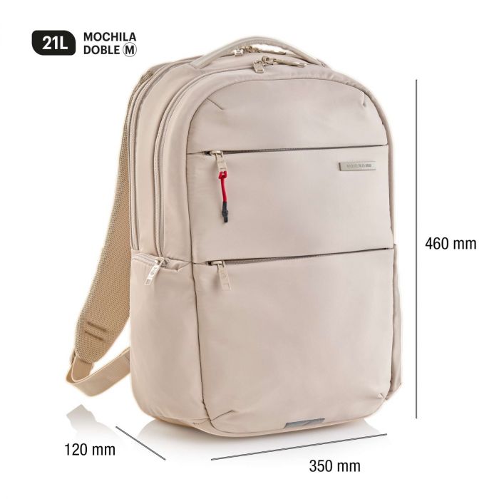 Miquelrius MR19564 Mochila Mediana Beige Bag To Work Poliéster Repelente al Agua con Compartimento para Portátil hasta 16” y Tablet Miquelrius MR19564 Mochila Mediana Beige Bag To Work Poliéster Repelente al Agua con Compartimento para Portátil hasta 16” y Tablet