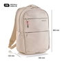 Miquelrius MR19564 Mochila Mediana Beige Bag To Work Poliéster Repelente al Agua con Compartimento para Portátil hasta 16” y Tablet
