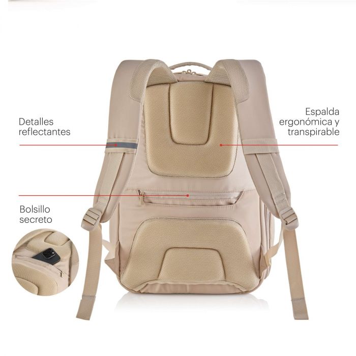 Miquelrius MR19564 Mochila Mediana Beige Bag To Work Poliéster Repelente al Agua con Compartimento para Portátil hasta 16” y Tablet Miquelrius MR19564 Mochila Mediana Beige Bag To Work Poliéster Repelente al Agua con Compartimento para Portátil hasta 16” y Tablet