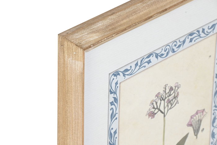 DKD Home Decor Cuadro Cristal MDF Botánico Surtido de 4 Unidades 40x2,5x50 cm