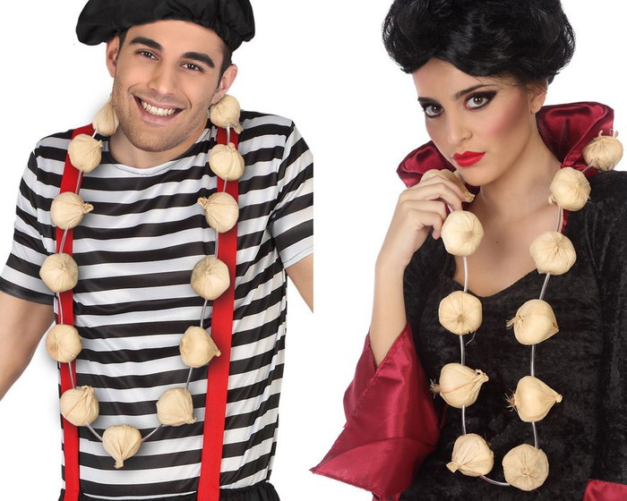Collar De Ajos 110 cm Vampiro Francés Accesorio Temática Halloween Campesino Animación Disfraces Collar De Ajos 110 cm Vampiro Francés Accesorio Temática Halloween Campesino Animación Disfraces