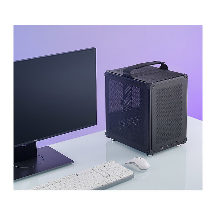 Jonsbo C6 Mini-Tower Micro-ATX con asa de transporte, negro