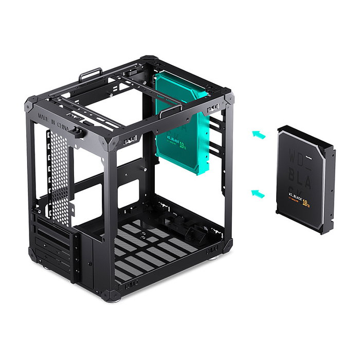 Jonsbo C6 Mini-Tower Micro-ATX con asa de transporte, negro