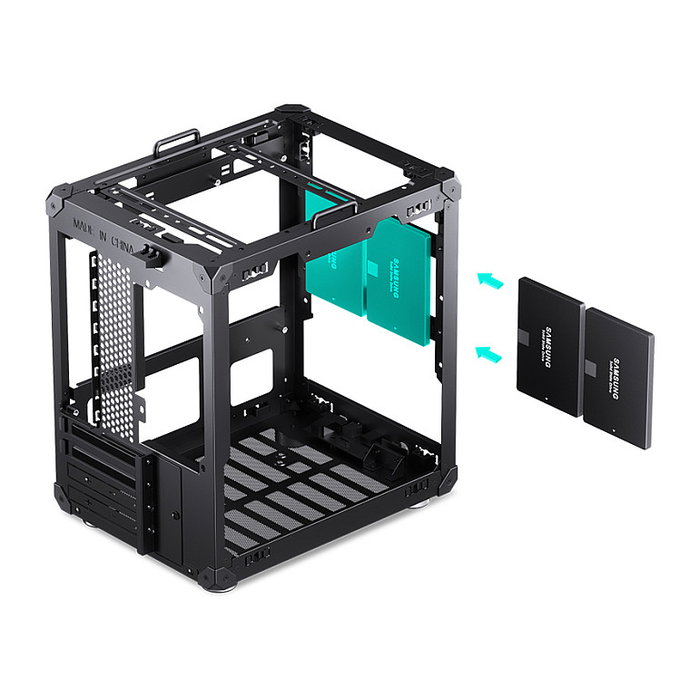 Jonsbo C6 Mini-Tower Micro-ATX con asa de transporte, negro