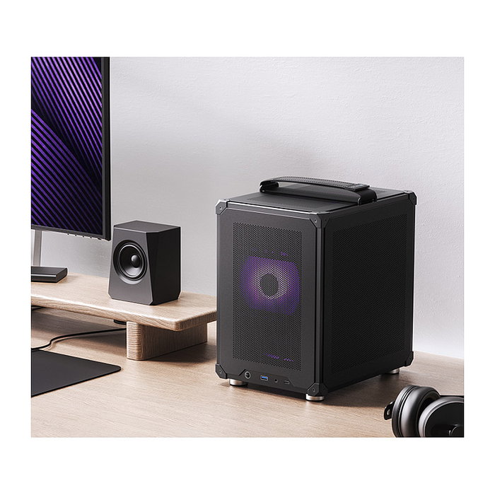 Jonsbo C6 Mini-Tower Micro-ATX con asa de transporte, negro