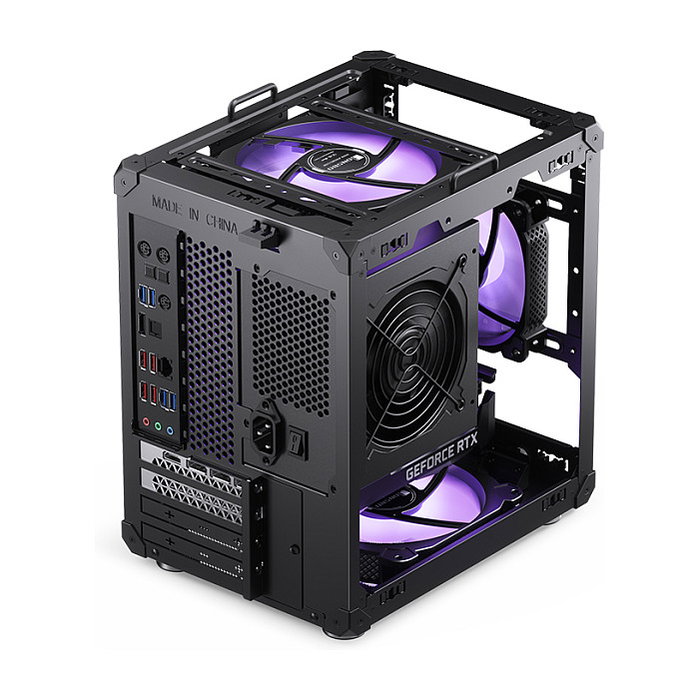 Jonsbo C6 Mini-Tower Micro-ATX con asa de transporte, negro