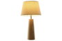 DKD Home Decor Lámpara de Sobremesa Rubberwood Lino Natural