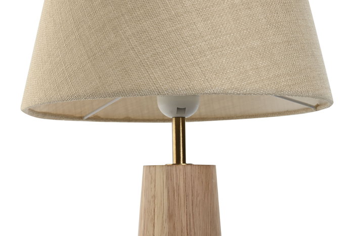 DKD Home Decor Lámpara de Sobremesa Rubberwood Lino Natural DKD Home Decor Lámpara de Sobremesa Rubberwood Lino Natural
