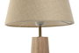 DKD Home Decor Lámpara de Sobremesa Rubberwood Lino Natural