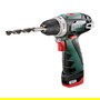 Metabo PowerMaxx BS Basic Taladro Percutor Atornillador 12V, 1400 RPM, Par 34 Nm, Bateria 2 Ah Incluida, Para Madera (1.8 cm) y Acero (1 cm)