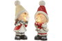 DKD Home Decor Figura Navidad Tradicional Beige Rojo 22 x 45 x 16.5 cm (2 Unidades)