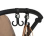 KioKids Ganchos Dobles para Carrito con Velcro - Set de 2 Unidades Negros para Colgar Bolsas