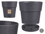 Stefanplast Maceta Plástico Ethica 25 cm Antracita con Reserva de Agua 7.5L Fabricada con 100% Plástico Reciclado (Set de 6)