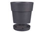 Stefanplast Maceta Plástico Ethica 25 cm Antracita con Reserva de Agua 7.5L Fabricada con 100% Plástico Reciclado (Set de 6)