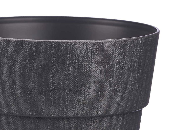 Stefanplast Maceta Plástico Ethica 25 cm Antracita con Reserva de Agua 7.5L Fabricada con 100% Plástico Reciclado (Set de 6)