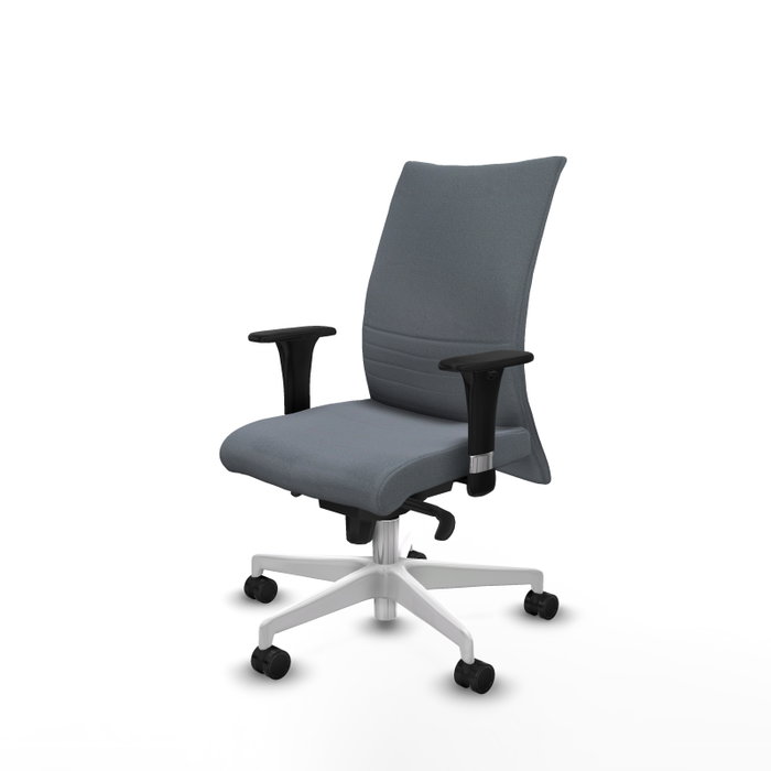 PIQUERAS Y CRESPO Silla Albacete confidente Gris con mecanismo Sincro y base blanca PIQUERAS Y CRESPO Silla Albacete confidente Gris con mecanismo Sincro y base blanca