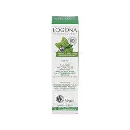 LOGONA Fluido Hidratante Matificante Menta para Piel Mixta o con Impurezas 30 ml