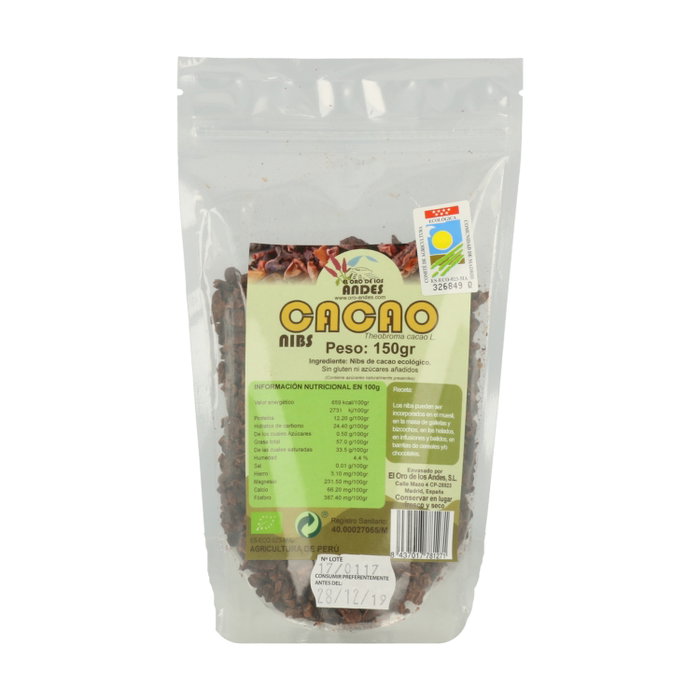 EL ORO DE LOS ANDES Nibs De Cacao Criollo Eco 150 Gr EL ORO DE LOS ANDES Nibs De Cacao Criollo Eco 150 Gr