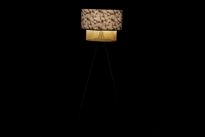 DKD Home Decor Lámpara de Pie Palmeras Negro y Natural
