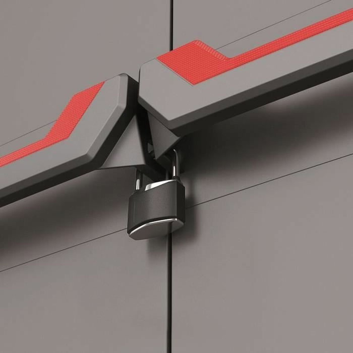 Keter Mueble Bajo Stilo, Gris/Negro/Rojo, 68 x 39 x 90 cm