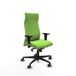 PIQUERAS Y CRESPO Sillón Albacete con Mecanismo Sincro, Tela Pistacho y Base de Nailon Negra