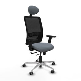 PIQUERAS Y CRESPO Silla de oficina Zulema con mecanismo Sincro/Traslack, Gris y Negro