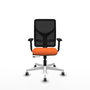 PIQUERAS Y CRESPO Silla de oficina Motilla Naranja y Negro