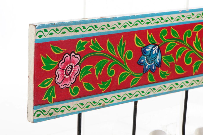 DKD Home Decor Perchero de Pared Estilo Indio Multicolor Blanco Mango y Cerámica Pintado a Mano 2 Unidades 5 x 17.5 x 48.5 cm DKD Home Decor Perchero de Pared Estilo Indio Multicolor Blanco Mango y Cerámica Pintado a Mano 2 Unidades 5 x 17.5 x 48.5 cm