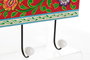 DKD Home Decor Perchero de Pared Estilo Indio Multicolor Blanco Mango y Cerámica Pintado a Mano 2 Unidades 5 x 17.5 x 48.5 cm