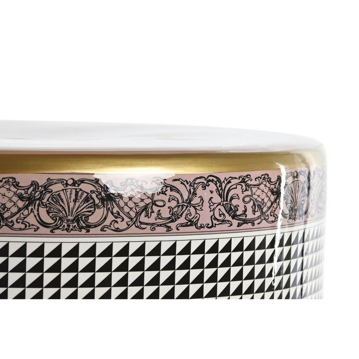 DKD Home Decor Mesita Auxiliar de Porcelana con Puertas JING DOOR