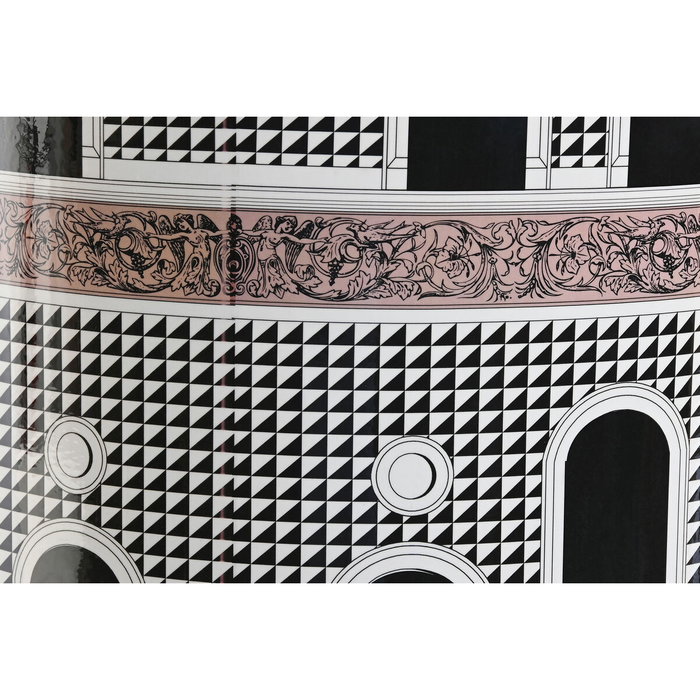 DKD Home Decor Mesita Auxiliar de Porcelana con Puertas JING DOOR