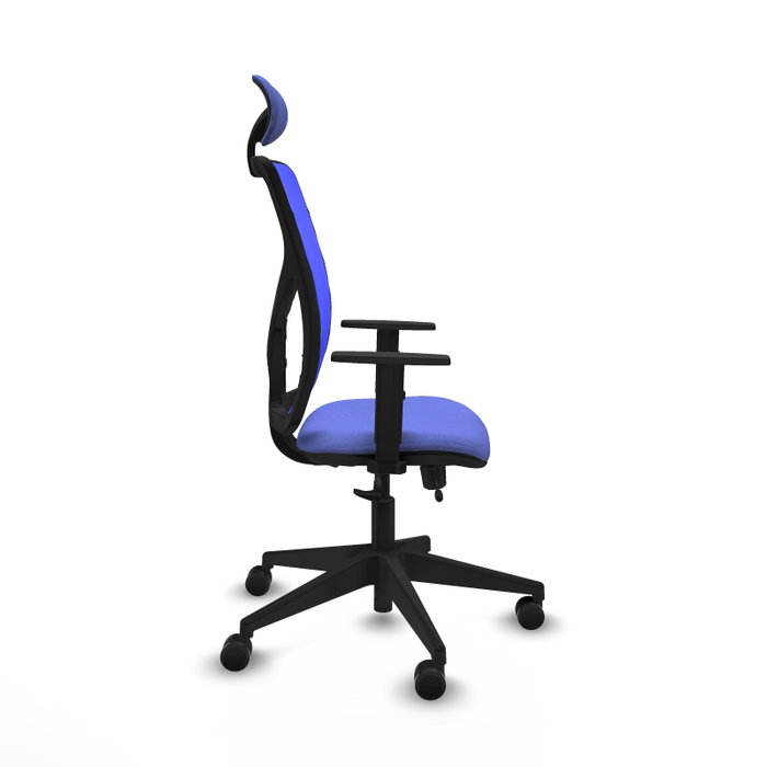 PIQUERAS Y CRESPO Silla de oficina Motilla Azul con mecanismo Sincro/Traslack, lumbar 1D y cabecero fijo PIQUERAS Y CRESPO Silla de oficina Motilla Azul con mecanismo Sincro/Traslack, lumbar 1D y cabecero fijo