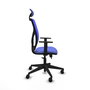 PIQUERAS Y CRESPO Silla de oficina Motilla Azul con mecanismo Sincro/Traslack, lumbar 1D y cabecero fijo