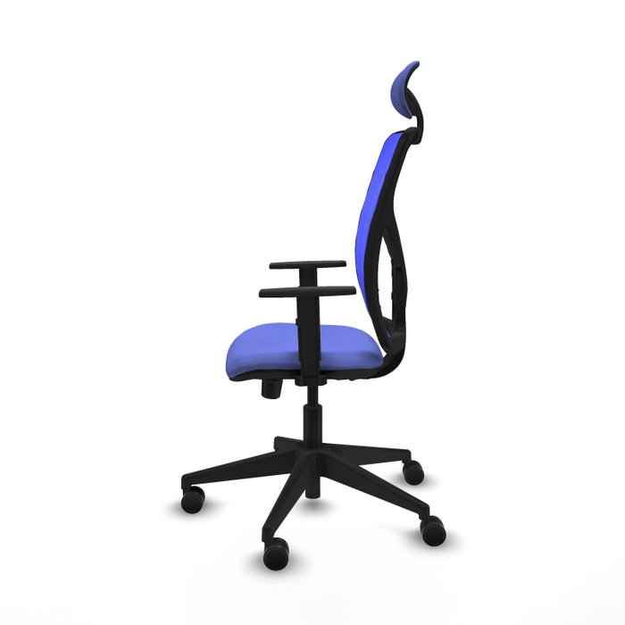 PIQUERAS Y CRESPO Silla de oficina Motilla Azul con mecanismo Sincro/Traslack, lumbar 1D y cabecero fijo PIQUERAS Y CRESPO Silla de oficina Motilla Azul con mecanismo Sincro/Traslack, lumbar 1D y cabecero fijo