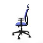 PIQUERAS Y CRESPO Silla de oficina Motilla Azul con mecanismo Sincro/Traslack, lumbar 1D y cabecero fijo